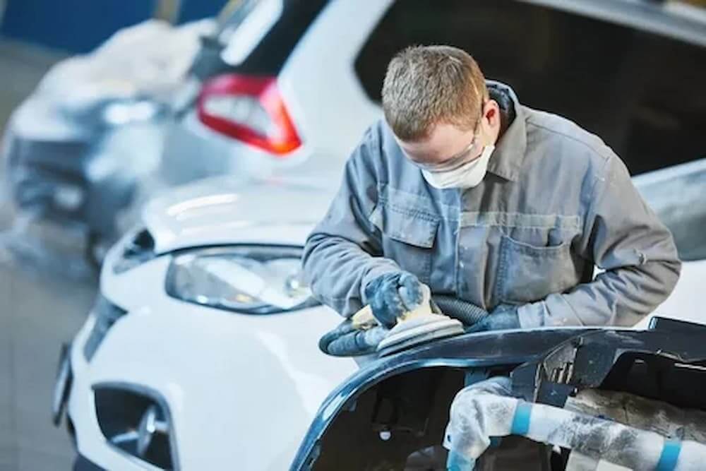 Buffing car hood