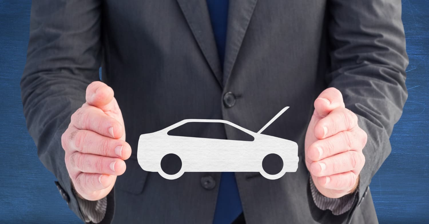Car icon in between hands